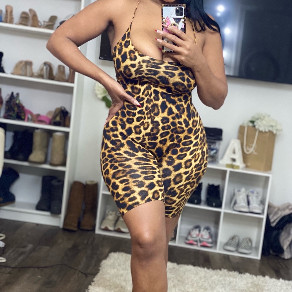 Leopard print romper